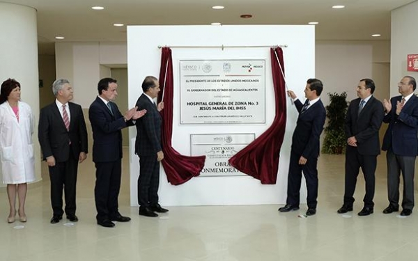 Mexican President, Enrique Pe&ntilde;a Nieto, inaugurates the General Hospital of Zone 3 of Aguascalientes built by SANJOSE