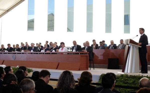 Mexican President, Enrique Pe&ntilde;a Nieto, inaugurates the General Hospital of Zone 3 of Aguascalientes built by SANJOSE