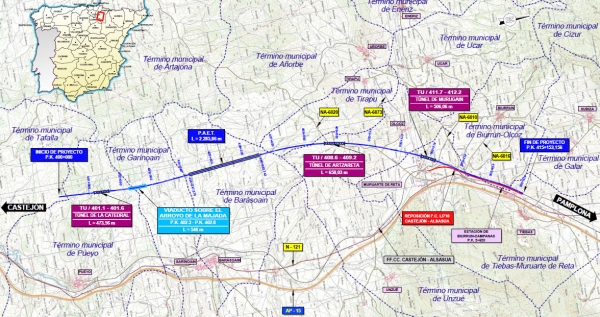 SANJOSE will build the Tafalla - Campanas section in Navarra belonging to the Cantabrian - Mediterranean High Speed Corridor